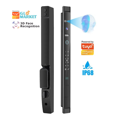 Glomarket 3D Face Recognition Tuya Wifi Aluminium Pintu Geser Kunci Airproof Sidik jari Smart Kunci Digital Kunci Pintu Kaca