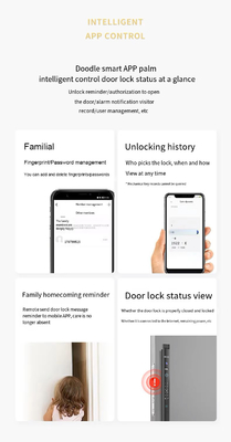 Glomarket 3D Face Recognition Tuya Wifi Aluminium Pintu Geser Kunci Airproof Sidik jari Smart Kunci Digital Kunci Pintu Kaca
