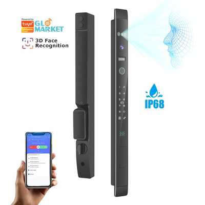 Glomarket Otomatis 3d Face Smart Lock Dengan Kamera Keamanan Biometric Fingerprint Sliding Door Tuya Smart Door Lock