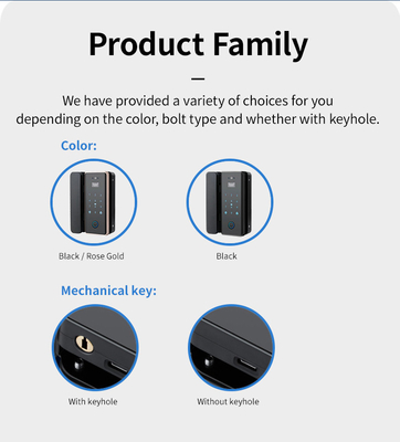 Glomarket Wifi Tuya App Remote Control Smart Fingerprint Glass Door Lock Card Password Face Unlock For Push Pintu Geser
