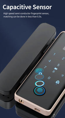Glomarket Wifi Tuya App Remote Control Smart Fingerprint Glass Door Lock Card Password Face Unlock For Push Pintu Geser