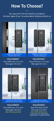 Glomarket Wifi Tuya App Remote Control Smart Fingerprint Glass Door Lock Card Password Face Unlock For Push Pintu Geser