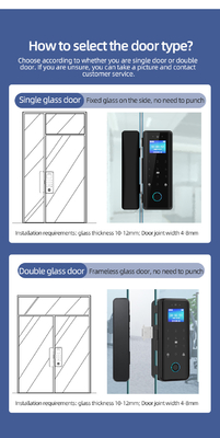 Glomarket Tuya Smart 3d Face Recognition Wifi Kunci Pintu Kaca Sidik Jari Kartu Kata Sandi Kunci Pintu Kaca Elektronik Untuk Kantor