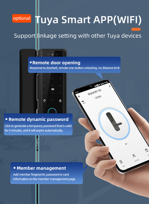 Glomarket Tuya Smart 3d Face Recognition Wifi Kunci Pintu Kaca Sidik Jari Kartu Kata Sandi Kunci Pintu Kaca Elektronik Untuk Kantor