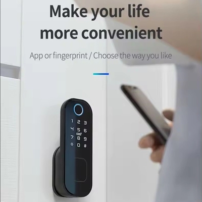 Glomarket Smart Home Waterproof Smart Electric Rim Lock dengan Tuya APP Control WIFI Outdoor Gate Door Fingerprint Smart Lock