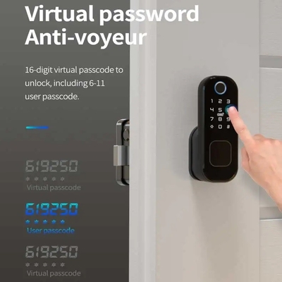 Glomarket Smart Home Waterproof Smart Electric Rim Lock dengan Tuya APP Control WIFI Outdoor Gate Door Fingerprint Smart Lock
