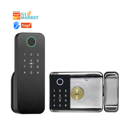 Glomarket Outdoor Elektronik Smart Fingerprint Password Kunci Digital Tuya Ttlock Kunci Pintu Cerdas