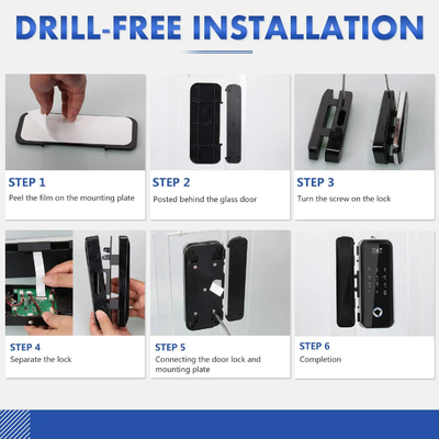 Glomarket Smart Tuya Wifi Kunci Pintu Kaca Sidik Jari Kunci Kata Sandi Keyboard Digital Linkage Cerdas Remote Unlocking