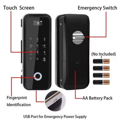Glomarket Smart Tuya Wifi Kunci Pintu Kaca Sidik Jari Kunci Kata Sandi Keyboard Digital Linkage Cerdas Remote Unlocking