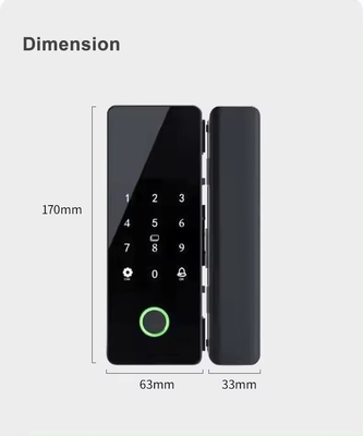 Glomarket Tuya Smart Glass Door Lock Biometric Fingerprint BLE Smart Electronic Lock Untuk Kantor