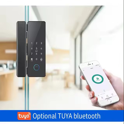 Glomarket Tuya Smart Glass Door Lock Biometric Fingerprint BLE Smart Electronic Lock Untuk Kantor