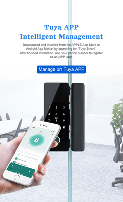 Glomarket Tuya Smart Glass Door Lock Biometric Fingerprint BLE Smart Electronic Lock Untuk Kantor