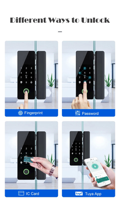 Glomarket Tuya Smart Glass Door Lock Biometric Fingerprint BLE Smart Electronic Lock Untuk Kantor