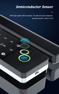 Glomarket Tuya Smart Glass Door Lock Biometric Fingerprint BLE Smart Electronic Lock Untuk Kantor