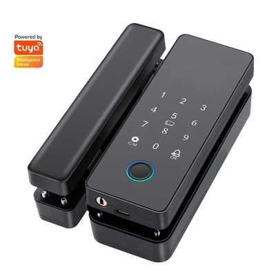 Glomarket Tuya Smart Glass Door Lock Biometric Fingerprint BLE Smart Electronic Lock Untuk Kantor