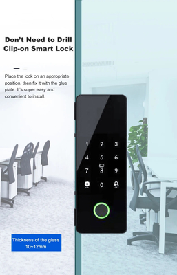 Glomarket Tuya Smart Glass Door Lock Biometric Fingerprint BLE Smart Electronic Lock Untuk Kantor