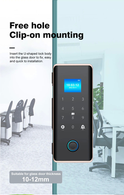 Glomarket Smart Glass Door Lock Wifi Remote Control Tuya aplikasi Office Lock Card Digital Biometric Fingerprint Door Lock