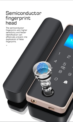 Glomarket Smart Glass Door Lock Wifi Remote Control Tuya aplikasi Office Lock Card Digital Biometric Fingerprint Door Lock