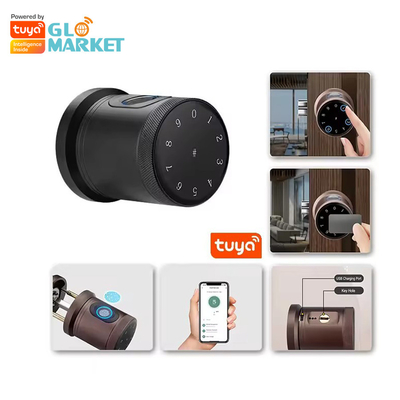 Glomarket Gaya Baru Tuya App Control Smart Lock Door Fingerprint Password Rumah Hotel Apartemen Elektronik Smart Door Knob Lock