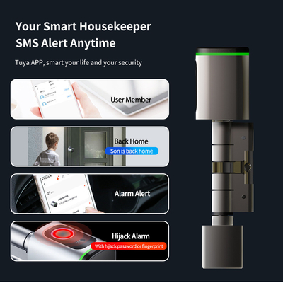 Glomarket Home Smart Door Lock Ttlock Smart Fingerprint Card Key Unlock Adjustable Cylinder Euro Smart Lock Tuya Aplikasi Kunci Pintu
