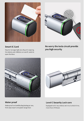 Glomarket Home Smart Door Lock Ttlock Smart Fingerprint Card Key Unlock Adjustable Cylinder Euro Smart Lock Tuya Aplikasi Kunci Pintu