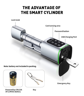 Glomarket Tuya Ttlock Smart Digital Keyless Door Lock Silinder Kombinasi Password &amp; Card Kunci Elektronik Silinder Kunci Cerdas