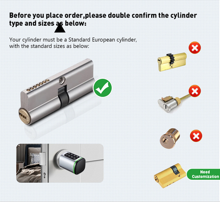 Glomarket Tuya Ttlock Smart Digital Keyless Door Lock Silinder Kombinasi Password &amp; Card Kunci Elektronik Silinder Kunci Cerdas