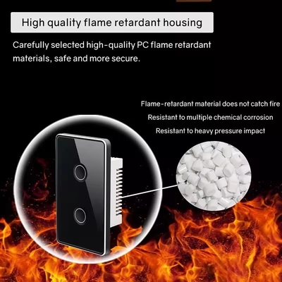 Glomarket Tuya Zigbee/wifi EU Tempered Glass Concave Button Touch Light Switch 1/2/3/4 Gang Wifi Wall Switch Bekerja dengan Google Alexa
