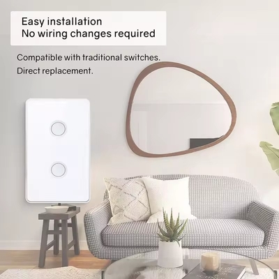 Tuya US Wifi / Zigbee Tempered Glass Concave Button Touch Light Switch 1/2/3/4 Gang Wifi Wall Switch