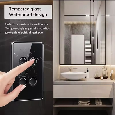 Tuya US Wifi / Zigbee Tempered Glass Concave Button Touch Light Switch 1/2/3/4 Gang Wifi Wall Switch