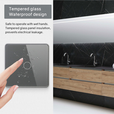 Glomarket Smart EU/UK 1-4Gang Wall Switch WIFI/Zigbee Glass Panel Light Switch Tuya Smart Switch Dengan Google Alexa