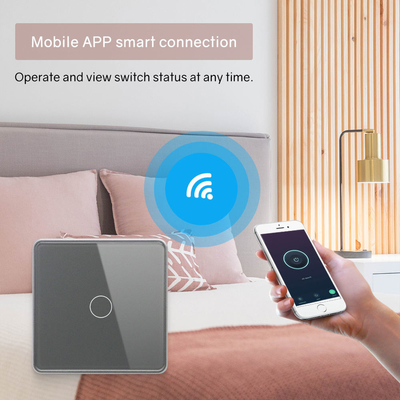 Glomarket Smart EU/UK 1-4Gang Wall Switch WIFI/Zigbee Glass Panel Light Switch Tuya Smart Switch Dengan Google Alexa