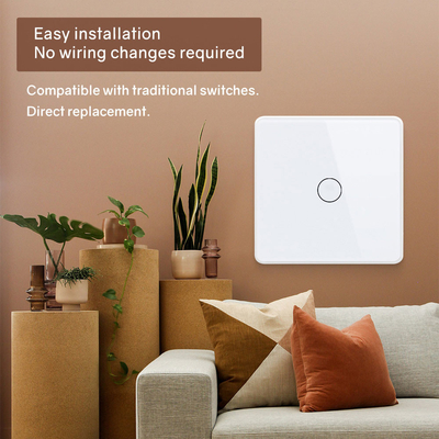 Glomarket Smart EU/UK 1-4Gang Wall Switch WIFI/Zigbee Glass Panel Light Switch Tuya Smart Switch Dengan Google Alexa