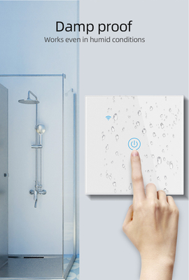 Glomarket EU 1/2/3/4 Gang Tuya Smart Switch Light Alexa Voice Control Touch Glass Wall Wireless WiFi Switch Listrik