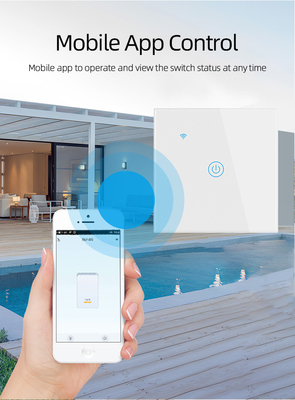 Glomarket EU 1/2/3/4 Gang Tuya Smart Switch Light Alexa Voice Control Touch Glass Wall Wireless WiFi Switch Listrik
