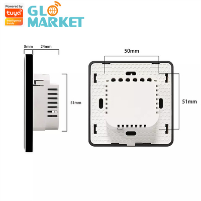 Glomarket Tuya Smart Glass Touch Button Wifi Smart Boiler Switch Alexa Voice Control EU Standard Air Heater Switch