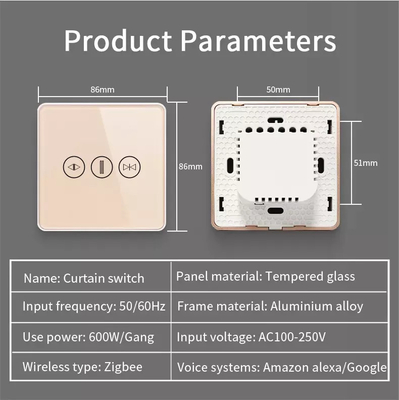 Smart Curtain Switch Wifi/Zigbee Voice Control Asisten Google Smart EU Standar Switch layar sentuh APP Garage Door Switch