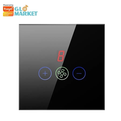 Glomarket Tuya Smart Wifi Ceiling Fan Switch Eu Standar Glass Touch Wall App Remote Control Pengganti Kecepatan Kipas Listrik