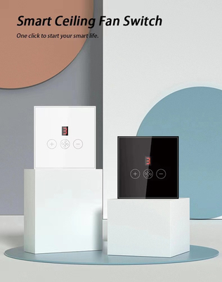 Glomarket Tuya Smart Wifi Ceiling Fan Switch Eu Standar Glass Touch Wall App Remote Control Pengganti Kecepatan Kipas Listrik