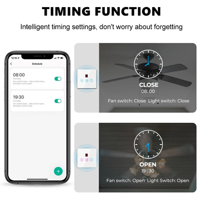 Glomarket Tuya Wifi Fan Light Switch Touch 3 In 1 Switch 5 Speed Adjustment Ceiling Fan Switch Untuk Alexa Google Home