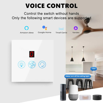 Glomarket Tuya Wifi Fan Light Switch Touch 3 In 1 Switch 5 Speed Adjustment Ceiling Fan Switch Untuk Alexa Google Home
