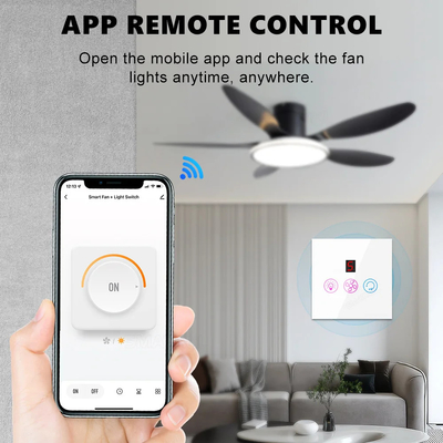 Glomarket Tuya Wifi Fan Light Switch Touch 3 In 1 Switch 5 Speed Adjustment Ceiling Fan Switch Untuk Alexa Google Home