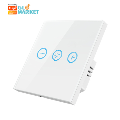 Glomarket Panel Sentuh Kaca Tuya Wifi Bulb Wireless Remote Adjustable Light Dimmer Switch Sentuh Cerdas Untuk Lampu Lampu