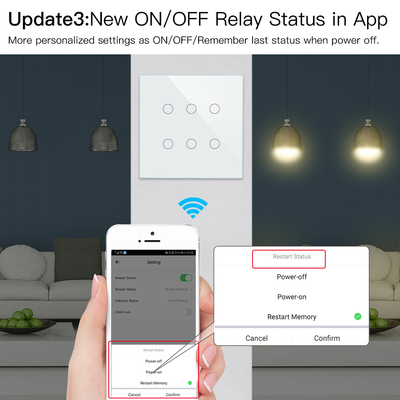 Glomarket Smart Wifi Brasil 118*124 Switch Bekerja dengan Asisten Google Alexa Tuya Smart Light Switch untuk Rumah