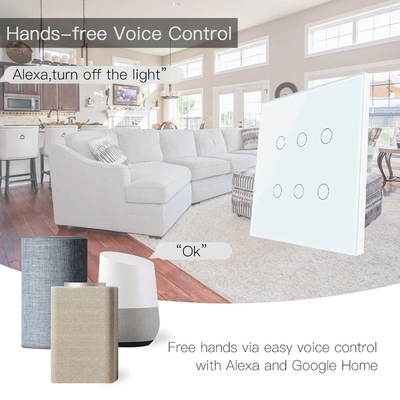 Glomarket Smart Wifi Brasil 118*124 Switch Bekerja dengan Asisten Google Alexa Tuya Smart Light Switch untuk Rumah