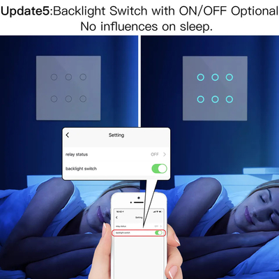Glomarket Smart Wifi Brasil 118*124 Switch Bekerja dengan Asisten Google Alexa Tuya Smart Light Switch untuk Rumah
