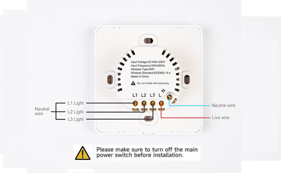 Glomarket Tuya Wifi Smart Wall Light Switch 1/2/3 Gang Support Voice/app/touch Control Dengan Layar Tampilan Suhu