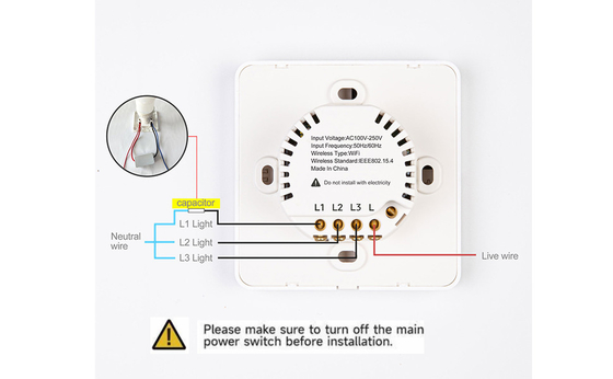 Glomarket Tuya Wifi Smart Wall Light Switch 1/2/3 Gang Support Voice/app/touch Control Dengan Layar Tampilan Suhu