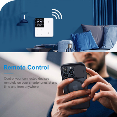 Glomarket Tuya Wifi Smart Wall Light Switch 1/2/3 Gang Support Voice/app/touch Control Dengan Layar Tampilan Suhu