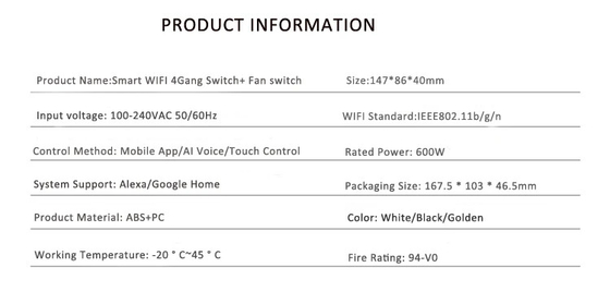 Glomarket Tuya Smart Wall Touch Switch Panel Kaca Lampu Listrik Dan Fan Switch Smart Life Alexa Voice Control